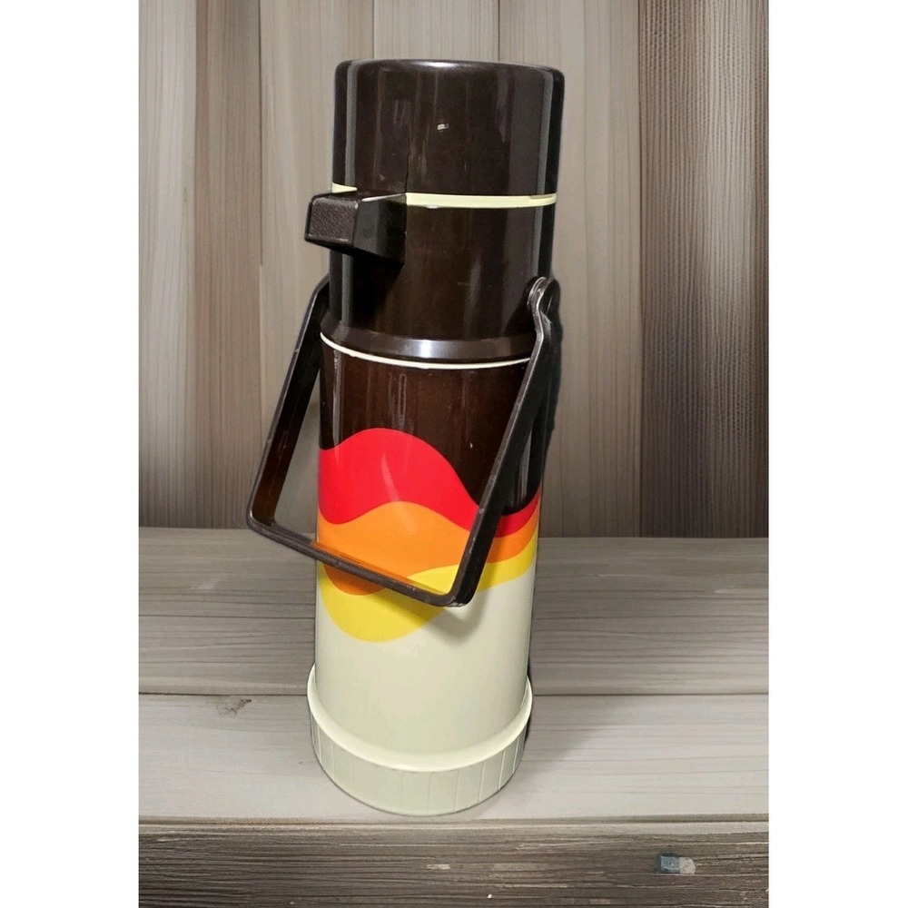 Vintage RETRO THERMOS Pump Touch Top Coffee Dispenser 1970s Made In USA‎